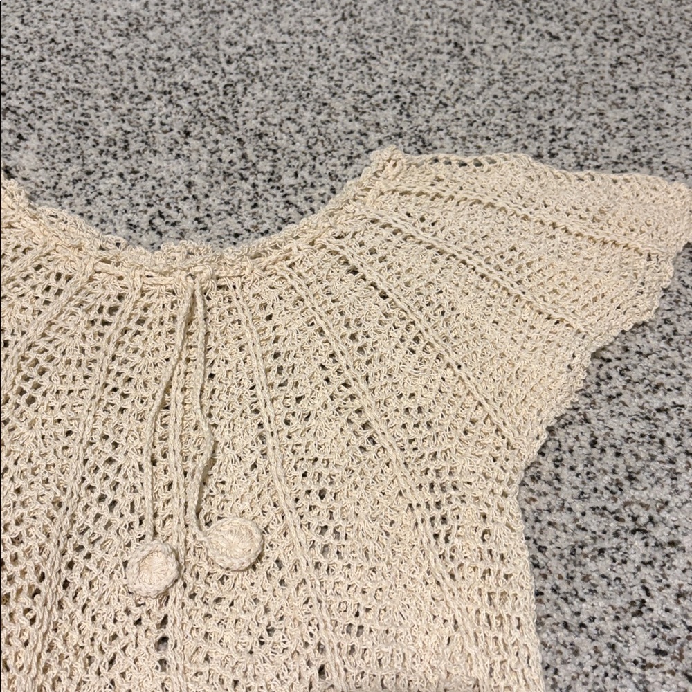 Cream Crochet Knit Dress - Picture 2 of 3